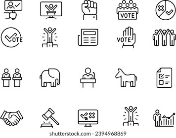 POLITICS - thin line vector design icon