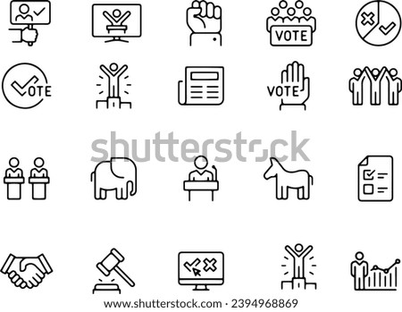 POLITICS - thin line vector design icon