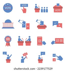 politics vector icon set voting democracy 