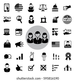Politics Voting and elections icon set.Vector illustration
