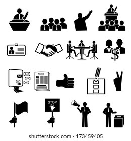 Politics, Voting and elections icons - vector icon set