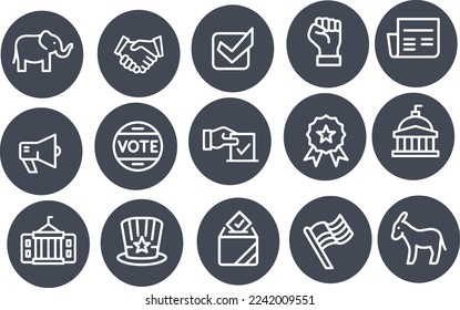 politics voting icons vector design