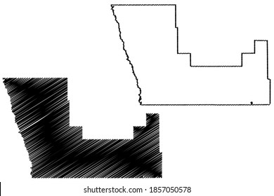 Polk County,  Minnesota (U.S. county, United States of America, USA, U.S., US) map vector illustration, scribble sketch Polk map