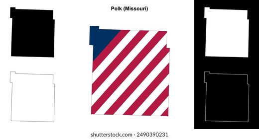 Polk County (Missouri) outline map set