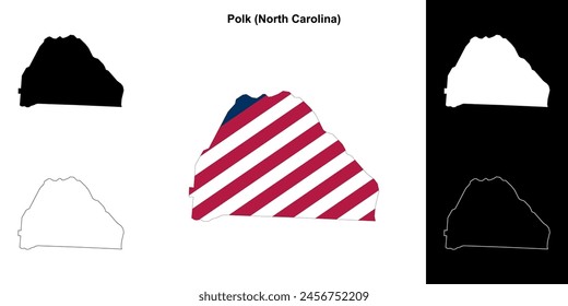 Polk County (North Carolina) outline map set