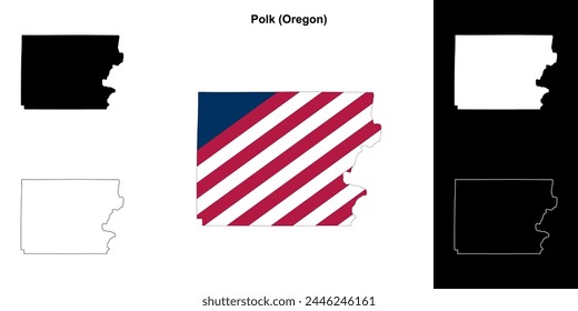 Polk County (Oregon) outline map set