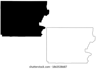 Polk County, Oregon State (U.S. county, United States of America, USA, U.S., US) map vector illustration, scribble sketch Polk map