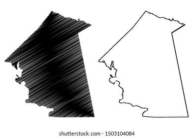 Polk County, Texas (Counties in Texas, United States of America,USA, U.S., US) map vector illustration, scribble sketch Polk map