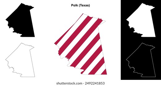 Polk County (Texas) outline map set