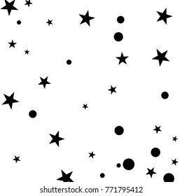 Polka Black confetti Dotted and Starry background. Bubbles Circle Dots. Network design, technology science, vector illustration. Perfect for Logo, Banner, Icon, Holiday, New year Background.