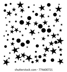 Polka Black confetti Dotted and Starry background. Bubbles Circle Dots. Network design, technology science, vector illustration. Perfect for Logo, Banner, Icon, Holiday, New year Background.