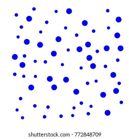 Polka Blue Confetti Dotted Background. Bubbles Circle Dots. Network Design, Technology Science, Vector Illustration. Perfect For Logo, Banner, Icon, Holiday, New year Background.
