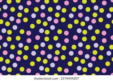 Polka colorful dots cute abstract seamless repeat pattern