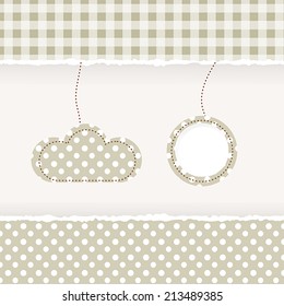 Polka do tag with pattern background.