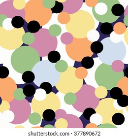Polka dod randomly distributed seamless pattern. Polka dot background. All over print. Vector Illustration.