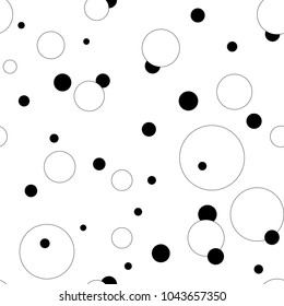 Polka dot abstract texture seamless pattern. Fashion graphic background design. Modern stylish abstract texture. Monochrome template for prints, textiles, wrapping, wallpaper, etc. Vector illustration