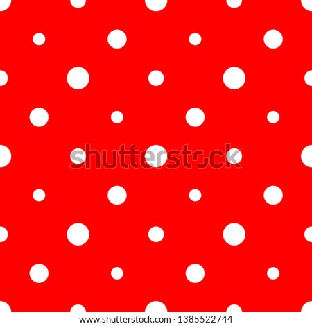 
polka dot abstraction seamless vector pattern on red background