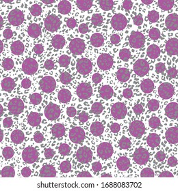 Polka dot and Animal skin pattern seamless. 
Stylish vector design for fabric, wallpaper, wrapping, background.