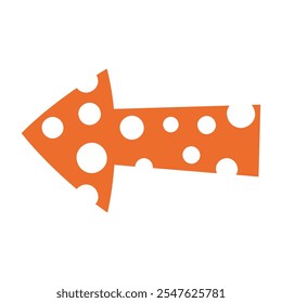 Polka dot arrow or pointer for creating dynamic web designs, infographics, presentations