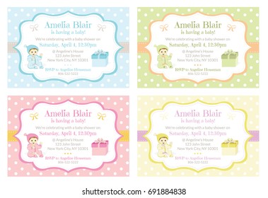 Polka Dot Baby Shower Invitations