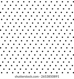 Plano de fundo de ponto polka. Papel de parede abstrato. Preto círculos padrão sem costura. Padrão bonito pontilhado. desenho artístico doodle esboço minúsculos pontos design de superfície sem costura.