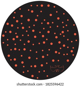 Polka dot background with bat, vector