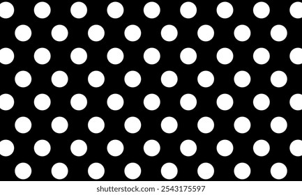 Polka-Punkt-Hintergrund. Nahtloses Muster in Schwarz und Weiß. Designs können für Muster für Kleider, Kleidung, Röcke und andere Zwecke verwendet werden.