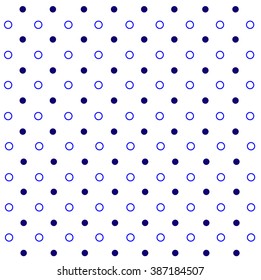 Polka dot background. Blue circles on the white background