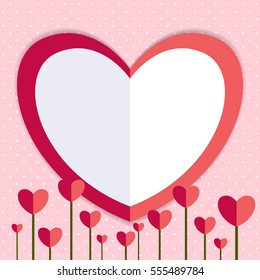 Polka dot background with a heart frame