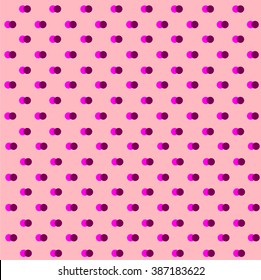 Fondo del punto Polka. círculos rosas y púrpura sobre el fondo rosa