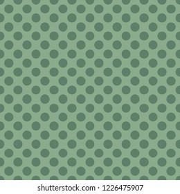 Polka dot background Seamless pattern. Design for printing on fabric, paper, scrapbooking, patchwork. The most popular decor. Shades of green. Scalable vector graphics