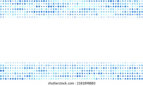 Polka dot background in shades of blue with white copy space.