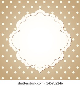 Polka dot background with textile label