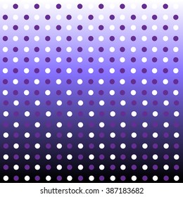 Polka dot background. White and purple circles on the dark background