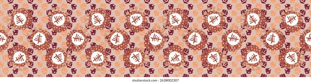 Polka dot blockprint seamless vector border. Neutral unisex whimsical style for washi tape, edging and handmade print texture. spotty vintage Ribbon. 