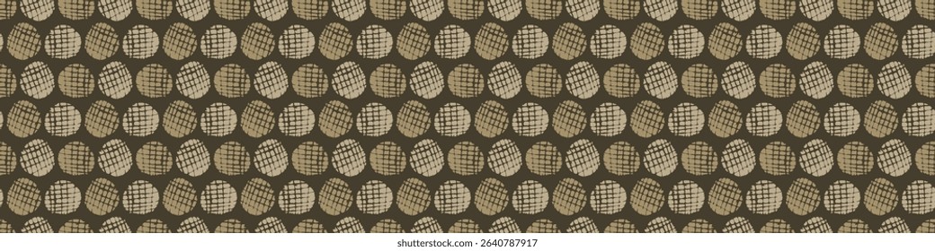 Polka dot blockprint seamless vector border. Neutral unisex whimsical style for washi tape, edging and handmade print texture. spotty vintage Ribbon. 