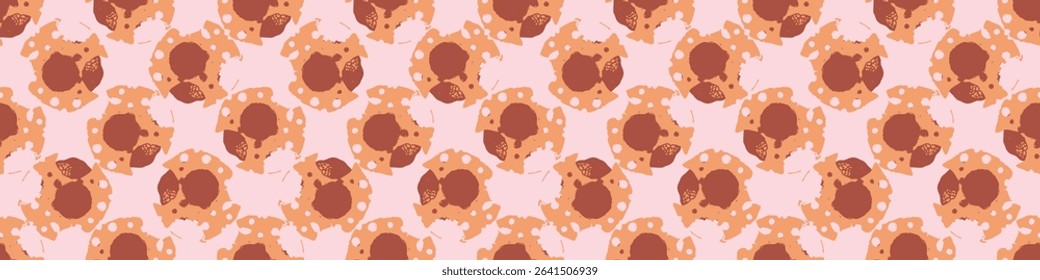 Polka dot blockprint seamless vector border. Neutral unisex whimsical style for washi tape, edging and handmade print texture. spotty vintage Ribbon. 