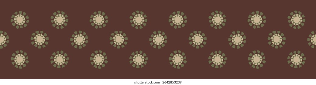 Polka dot blockprint seamless vector border. Neutral unisex whimsical style for washi tape, edging and handmade print texture. spotty vintage Ribbon. 