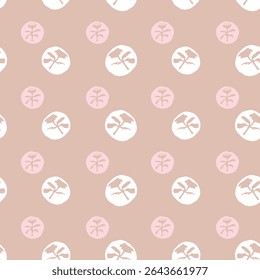 Polka dot blockprint seamless vector pattern. Neutral unisex whimsical style for wallpaper, backdrops and handmade print texture. All over vintage background. 
