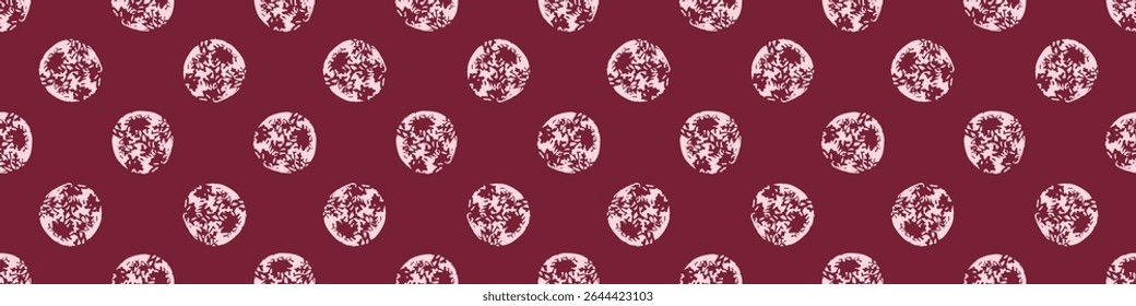 Polka dot blockprint seamless vector border. Neutral unisex whimsical style for washi tape, edging and handmade print texture. spotty vintage Ribbon. 