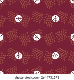 Polka dot blockprint seamless vector pattern. Neutral unisex whimsical style for wallpaper, backdrops and handmade print texture. All over vintage background. 