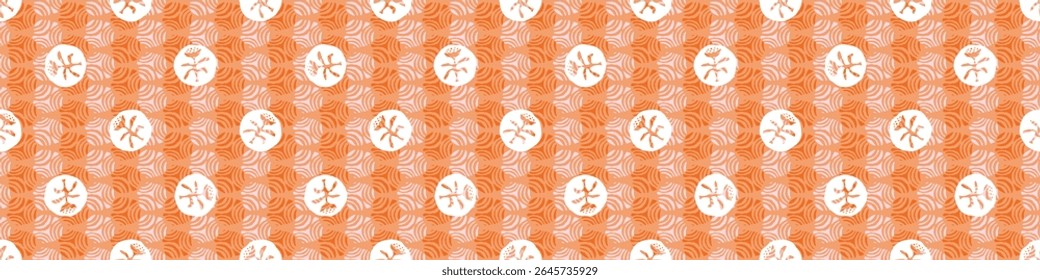 Polka dot blockprint seamless vector border. Neutral unisex whimsical style for washi tape, edging and handmade print texture. spotty vintage Ribbon. 