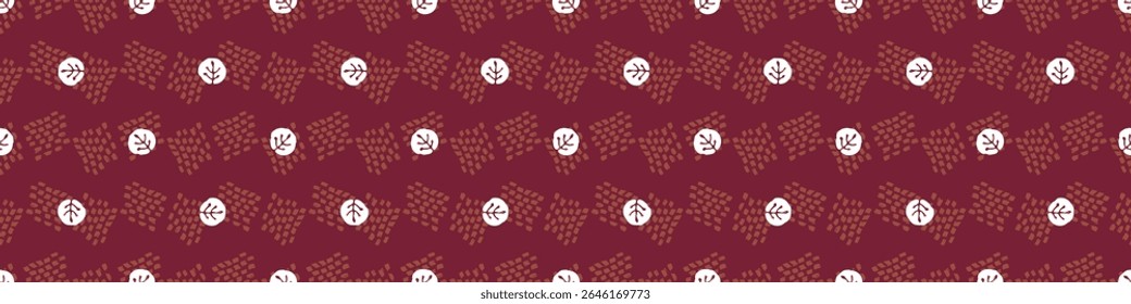 Polka dot blockprint seamless vector border. Neutral unisex whimsical style for washi tape, edging and handmade print texture. spotty vintage Ribbon. 