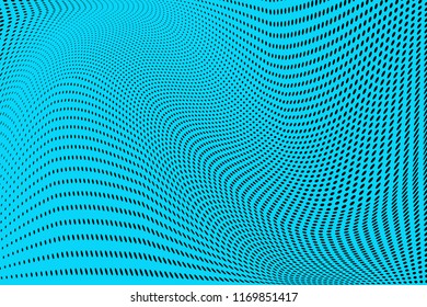 Polka dot blue black halftone pattern. Gradient dots background. Modern vector illustration. Abstract curves. Points backdrop. bright colors dotted spotted pattern