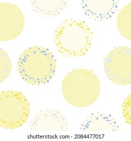 Polka dot blue navy indigo watercolor seamless pattern.  White Vector Spot Birthday.