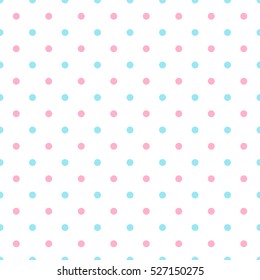 Polka dot blue pink seamless background