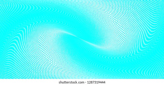 Polka dot blue white halftone pattern. Gradient dots background. Modern vector illustration. Abstract curves. Points backdrop. Bright colors dotted spotted pattern