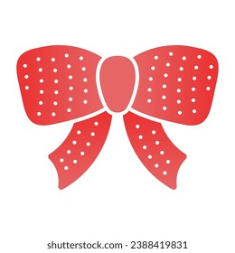 Polka dot bow flat icon. Package decor color icons in trendy flat style. Elegant bow gradient style design, designed for web and app. Eps 10
