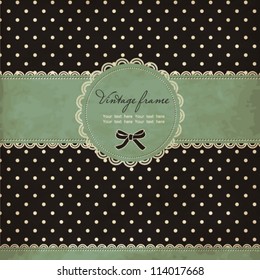Polka dot card with frame and lace
