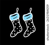 Polka Dot Christmas Stockings Hanging in Pair 
